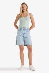 Fitted V-Neck Ribbed Camisole Athlete