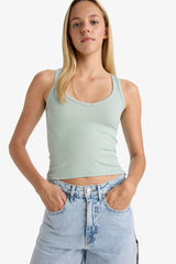 Fitted V-Neck Ribbed Camisole Athlete