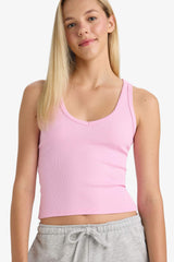 Fitted V-Neck Ribbed Camisole Athlete