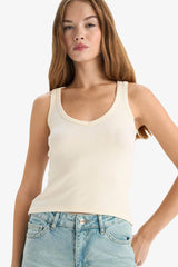 Fitted V-Neck Ribbed Camisole Athlete