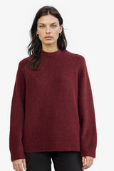 Wool Blend Crew Neck Thick Knit Sweater