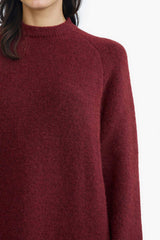 Wool Blend Crew Neck Thick Knit Sweater