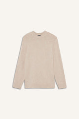 Wool Blend Crew Neck Thick Knit Sweater