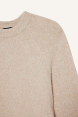 Wool Blend Crew Neck Thick Knit Sweater