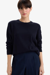 Wool Blend Crew Neck Basic Knit Sweater