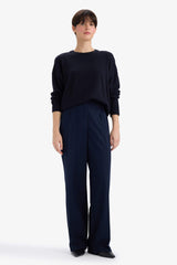 Wool Blend Crew Neck Basic Knit Sweater