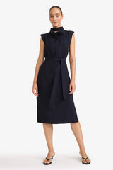 Modal Sleeveless Midi Dress with Tie Detail