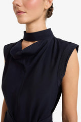 Modal Sleeveless Midi Dress with Tie Detail