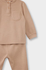 Baby Boy Pajama Set: Long-Sleeved Waffle Top and Long Bottoms