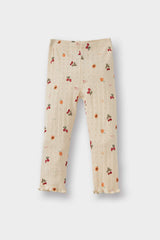 Baby Girl Pajama Set Fruit Patterned Long Sleeve Ribbed Camisole Top Long Bottom