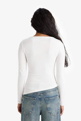 Slim Fit Narrow Cut Boat Neck Ribbed Long Sleeve T-shirt