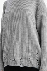 Oversize Wide Pattern Crew Neck Sweater