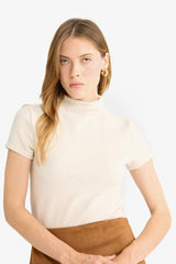 Slim Fit Slim Cut Half Turtleneck Short Sleeve T-Shirt