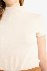 Slim Fit Slim Cut Half Turtleneck Short Sleeve T-Shirt