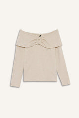 Slim Fit, Narrow Cut, Off-Shoulder Long-Sleeve T-Shirt