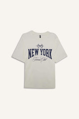 Oversize Loose Fit Crew Neck Printed Short Sleeve T-Shirt