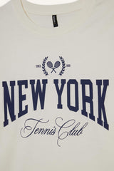 Oversize Loose Fit Crew Neck Printed Short Sleeve T-Shirt