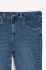 Crop Flare Fit Low Waist Ankle Length Washed Jean Trousers