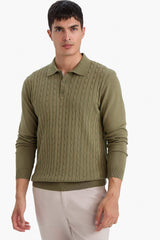 Standard Fit Polo Neck Knitwear Sweater