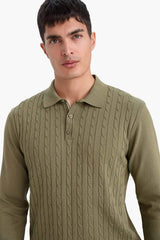 Standard Fit Polo Neck Knitwear Sweater