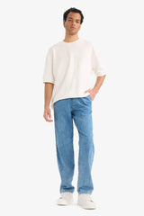 Wide Leg Jeans Snow Wash Pants