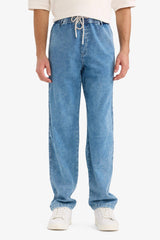 Wide Leg Jeans Snow Wash Pants