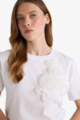 Relax Fit Crew Neck Embroidered Cotton Short-Sleeve T-Shirt