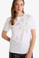 Relax Fit Crew Neck Embroidered Cotton Short-Sleeve T-Shirt