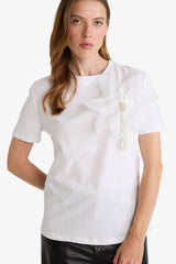 Relax Fit Crew Neck Embroidered Cotton Short-Sleeve T-Shirt