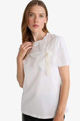 Relax Fit Crew Neck Embroidered Cotton Short-Sleeve T-Shirt