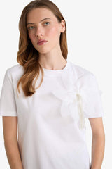 Relax Fit Crew Neck Embroidered Cotton Short-Sleeve T-Shirt