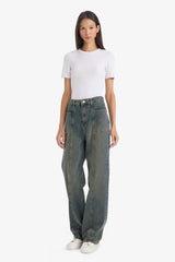 90s Wide Leg High Waist Long Washed Jeans
