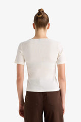 Slim Fit Narrow Cut V-Neck Ribbed Short-Sleeved T-Shirt