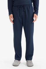 Pajama Set Regular Fit Long Sleeve Waffle Top Long Bottom