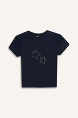 تيشيرت نص كم ريبانا بطبعة نجم مخصر