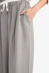 Baggy Fit Double Pocket Normal Waist Standard Length Tencel Trousers
