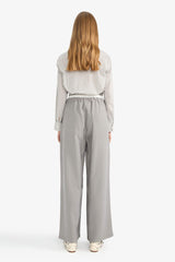 Baggy Fit Double Pocket Normal Waist Standard Length Tencel Trousers