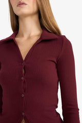 Slim Fit Polo Collar Camisole Cardigan