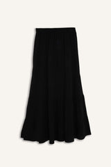 A-Line Normal Waist Crinkle Viscose Maxi Skirt