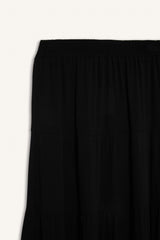 A-Line Normal Waist Crinkle Viscose Maxi Skirt