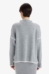 Oversize Wide Pattern Half Turtleneck Knitwear Sweater