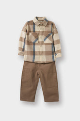 Baby Boy 2-Piece Set: Plaid Flannel Shirt and Pants