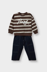 Baby Boy 2-Piece Set: Printed Sweatshirt and Jeans