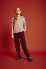 Girls Polo Collar Knitted Sweater