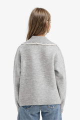Girls Polo Collar Knitted Sweater