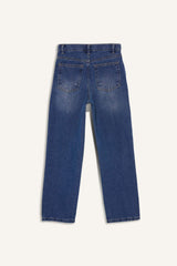 Boys Loose Fit Ripped Detailed Straight Leg Jean Trousers