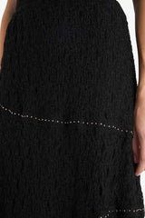 A-Line Regular Waist Lace Midi Skirt