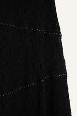 A-Line Regular Waist Lace Midi Skirt