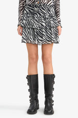 Zebra Pattern Regular Waist Tulle Mini Skirt