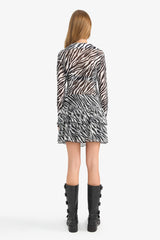 Zebra Pattern Regular Waist Tulle Mini Skirt